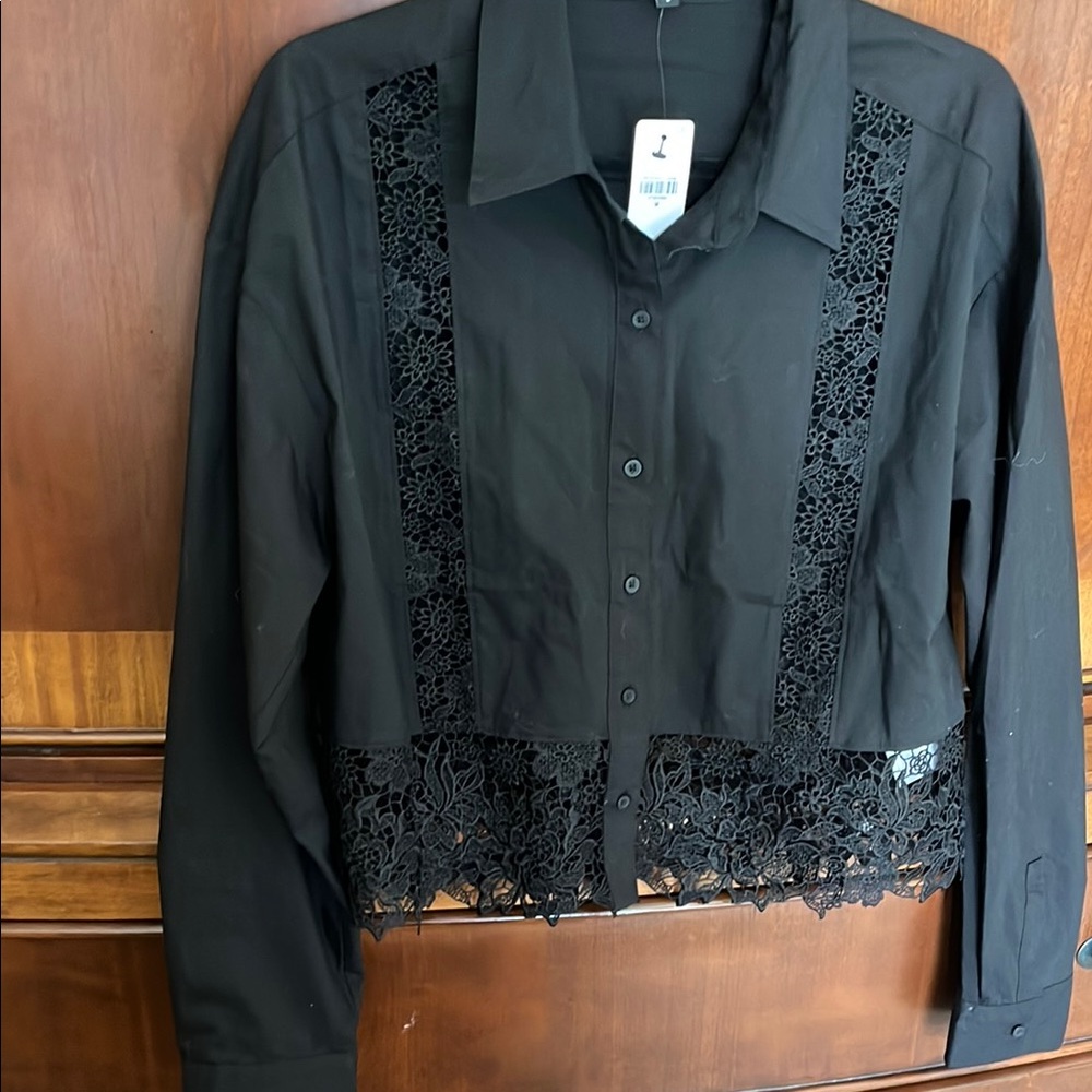 Elegant Black Lace Women's Top